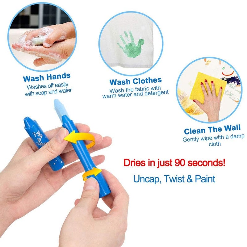 MayMoi Tempera Paint Sticks - 24 Bright Colors, Quick Drying, Easy to Color and Washable Crayons for Teens and Students - Image 3